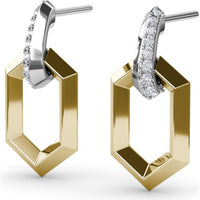 Lynq Hexagon Dangle Earrings with Pavé Set Round Diamonds by Fana - 0.22 Carat Total Diamond Weight