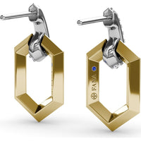 Lynq Hexagon Dangle Earrings with Pavé Set Round Diamonds by Fana - 0.22 Carat Total Diamond Weight