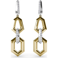Lynq Interlocking Geometric Drop Earrings with Pavé Set Round Diamonds by Fana - 0.60 Carat Total Diamond Weight