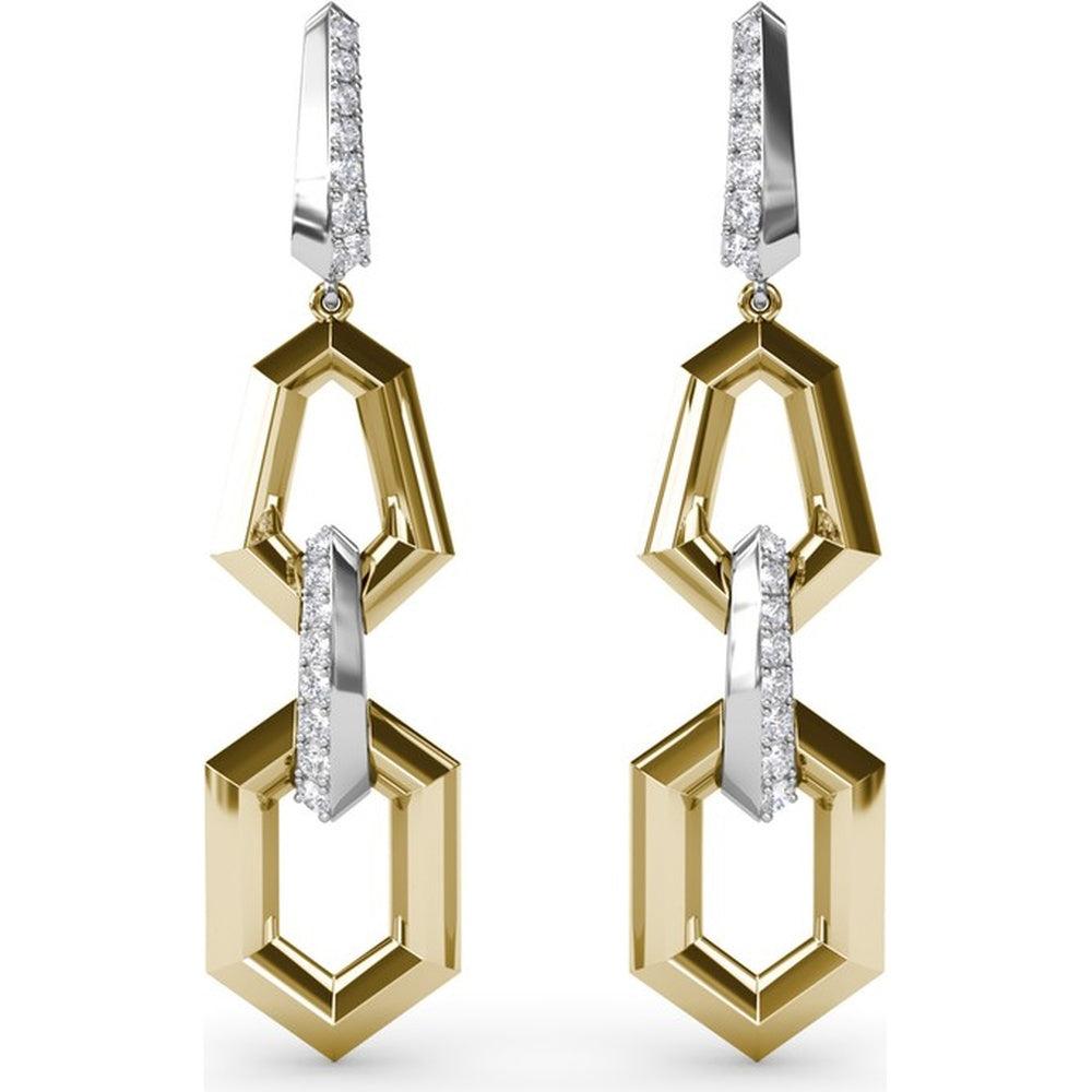 Lynq Interlocking Geometric Drop Earrings with Pavé Set Round Diamonds by Fana - 0.60 Carat Total Diamond Weight