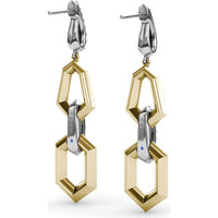 Lynq Interlocking Geometric Drop Earrings with Pavé Set Round Diamonds by Fana - 0.60 Carat Total Diamond Weight