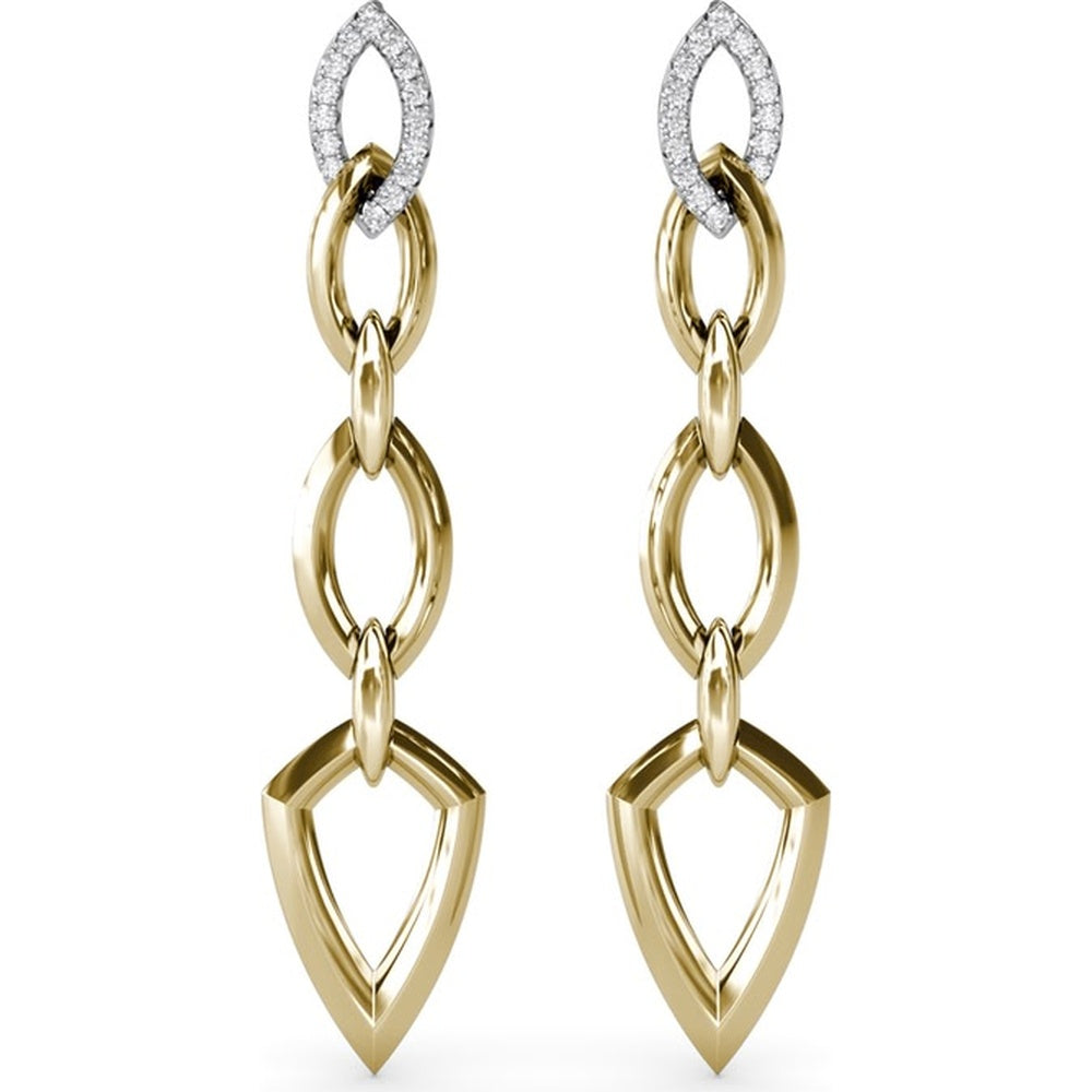 Lynq Marquise Link Drop Earrings with Pavé Diamond Top Link by Fana - 0.42 Carat Total Diamond Weight