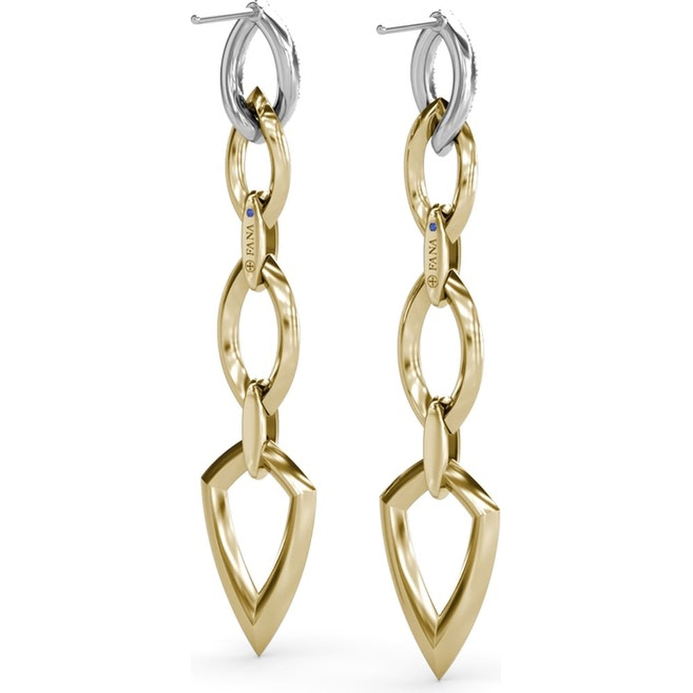Lynq Marquise Link Drop Earrings with Pavé Diamond Top Link by Fana - 0.42 Carat Total Diamond Weight