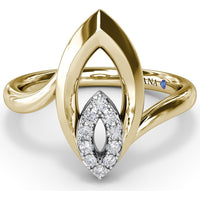Lynq Marquise Openwork Ring with Pavé Set Round Diamonds by Fana - 0.09 Carat Total Diamond Weight