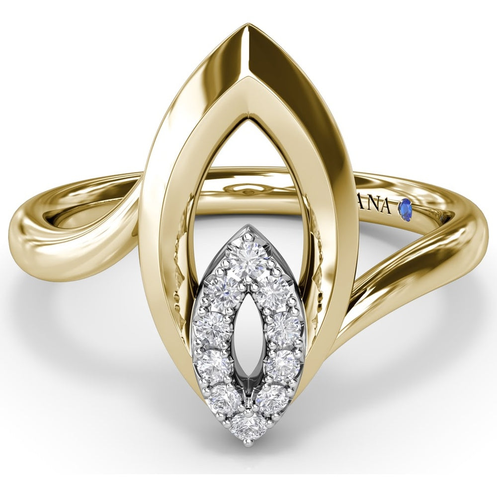 Lynq Marquise Openwork Ring with Pavé Set Round Diamonds by Fana - 0.09 Carat Total Diamond Weight