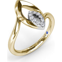 Lynq Marquise Openwork Ring with Pavé Set Round Diamonds by Fana - 0.09 Carat Total Diamond Weight