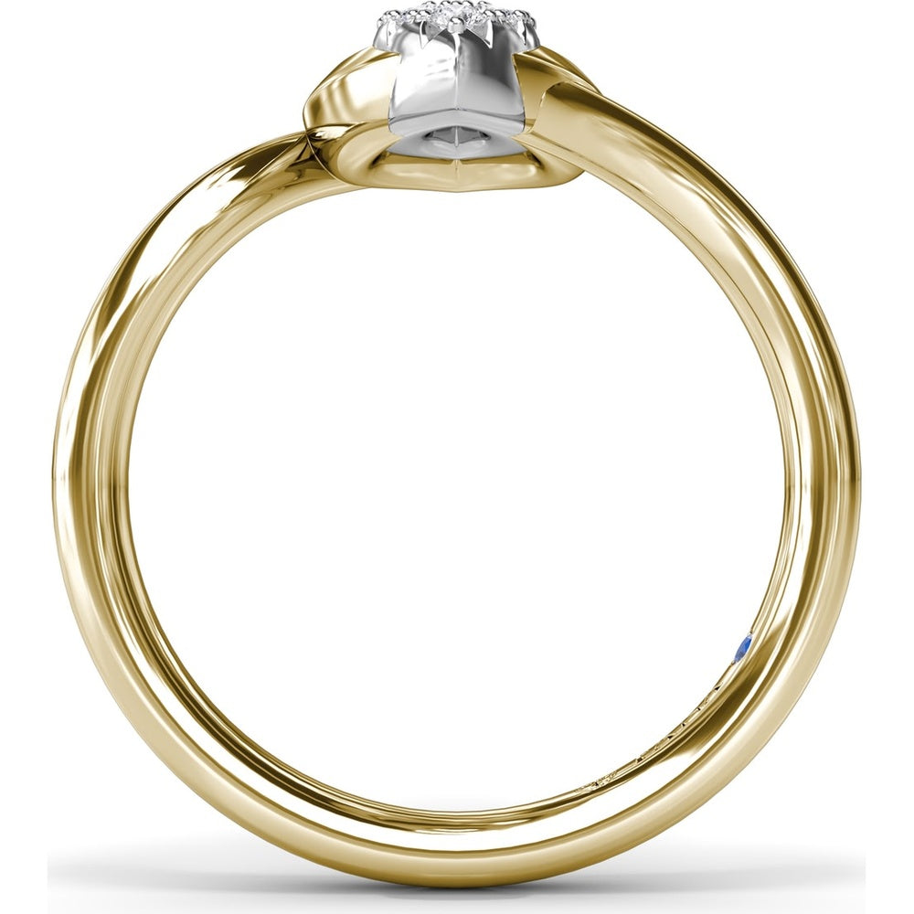 Lynq Marquise Openwork Ring with Pavé Set Round Diamonds by Fana - 0.09 Carat Total Diamond Weight