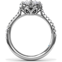 Magnolia Cluster Ring with Round Brilliant Diamonds by Fana - 0.90 Carat Total Diamond Weight