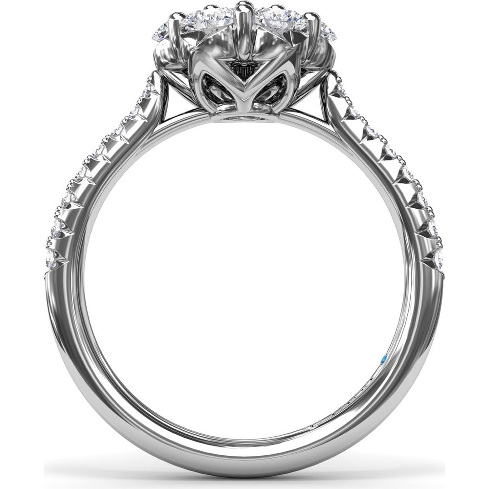 Magnolia Cluster Ring with Round Brilliant Diamonds by Fana - 0.90 Carat Total Diamond Weight
