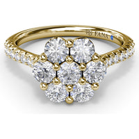 Magnolia Cluster Ring with Round Brilliant Diamonds by Fana - 0.90 Carat Total Diamond Weight
