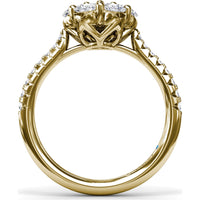 Magnolia Cluster Ring with Round Brilliant Diamonds by Fana - 0.90 Carat Total Diamond Weight