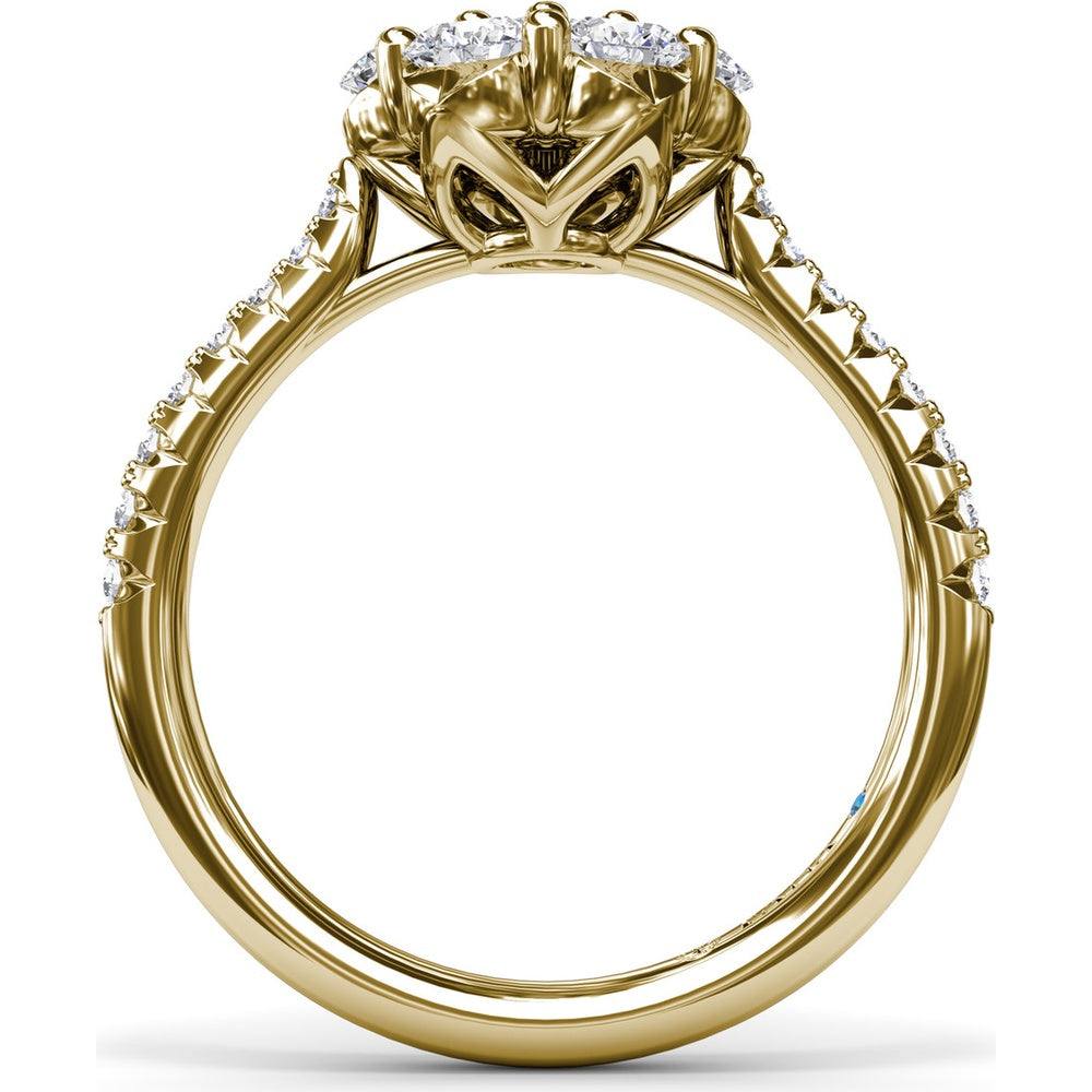 Magnolia Cluster Ring with Round Brilliant Diamonds by Fana - 0.90 Carat Total Diamond Weight