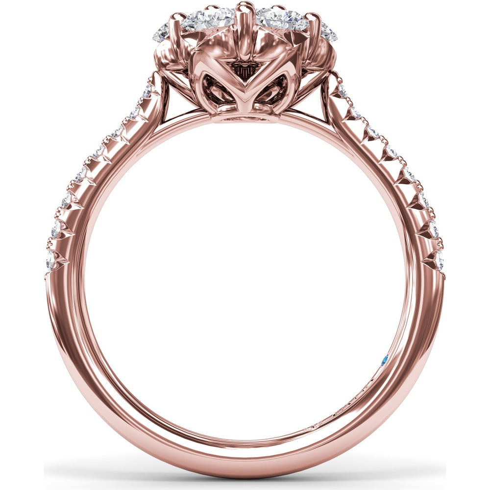 Magnolia Cluster Ring with Round Brilliant Diamonds by Fana - 0.90 Carat Total Diamond Weight