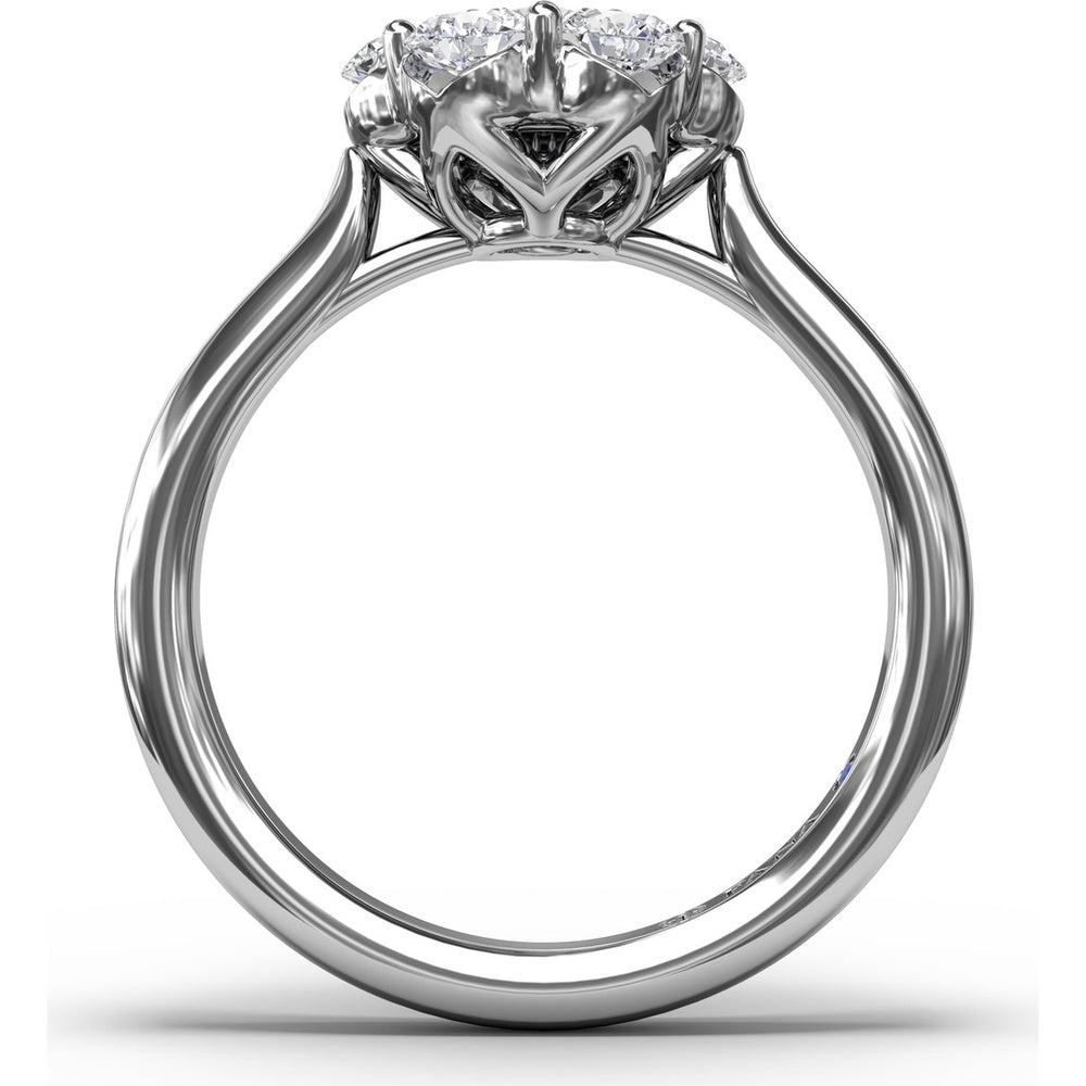 Magnolia Cluster Ring with Seven Round Brilliant Cut Diamonds by Fana - 0.84 Carat Total Diamond Weight