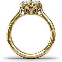 Magnolia Cluster Ring with Seven Round Brilliant Cut Diamonds by Fana - 0.84 Carat Total Diamond Weight