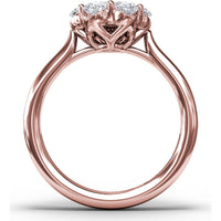 Magnolia Cluster Ring with Seven Round Brilliant Cut Diamonds by Fana - 0.84 Carat Total Diamond Weight