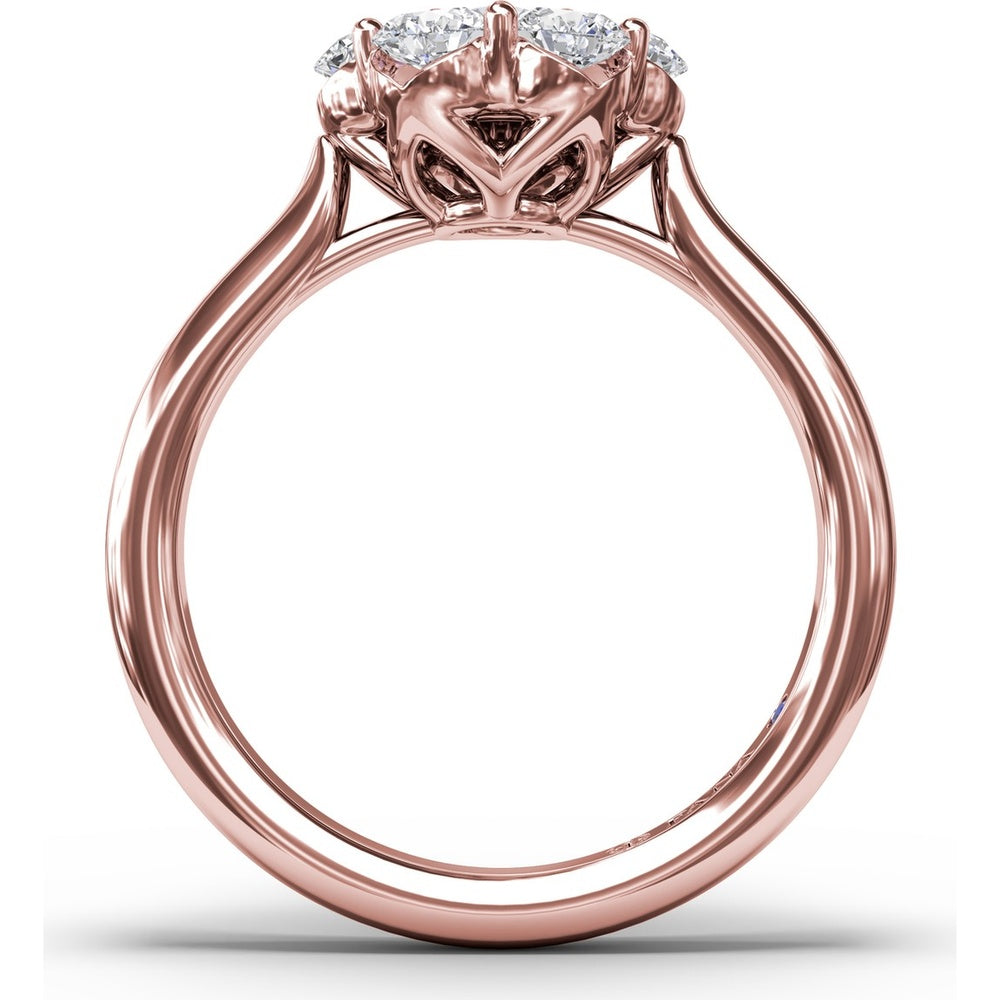 Magnolia Cluster Ring with Seven Round Brilliant Cut Diamonds by Fana - 0.84 Carat Total Diamond Weight