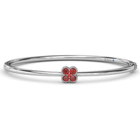 Magnolia Floral Motif Bangle with Round Rubies by Fana - 0.38 Carat Total Gemstone Weight