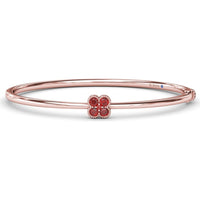 Magnolia Floral Motif Bangle with Round Rubies by Fana - 0.38 Carat Total Gemstone Weight