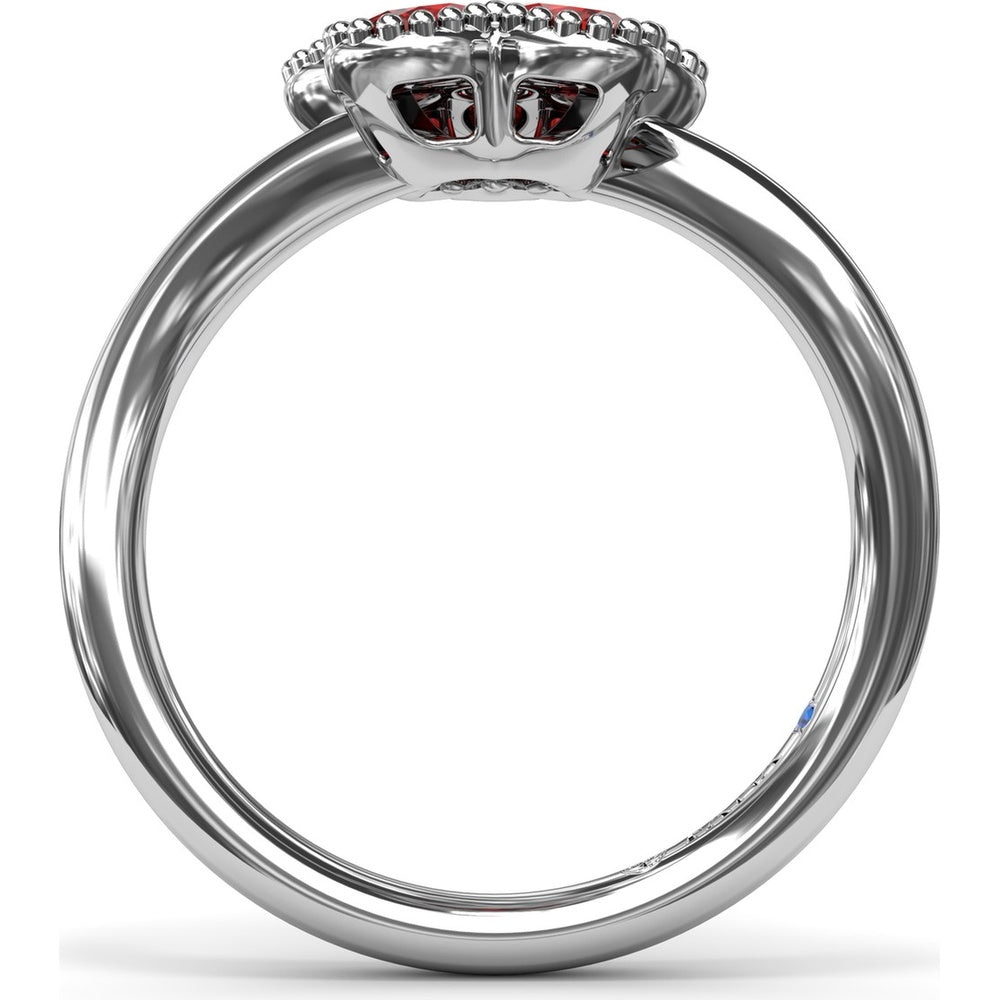 Magnolia Wave Ring with Oval Rubies by Fana - 1.14 Carat Total Ruby Weight