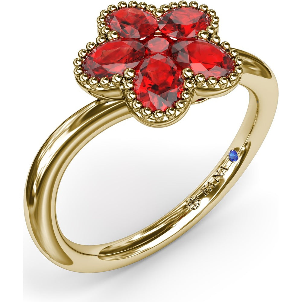 Magnolia Wave Ring with Oval Rubies by Fana - 1.14 Carat Total Ruby Weight
