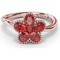Magnolia Wave Ring with Oval Rubies by Fana - 1.14 Carat Total Ruby Weight