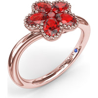 Magnolia Wave Ring with Oval Rubies by Fana - 1.14 Carat Total Ruby Weight
