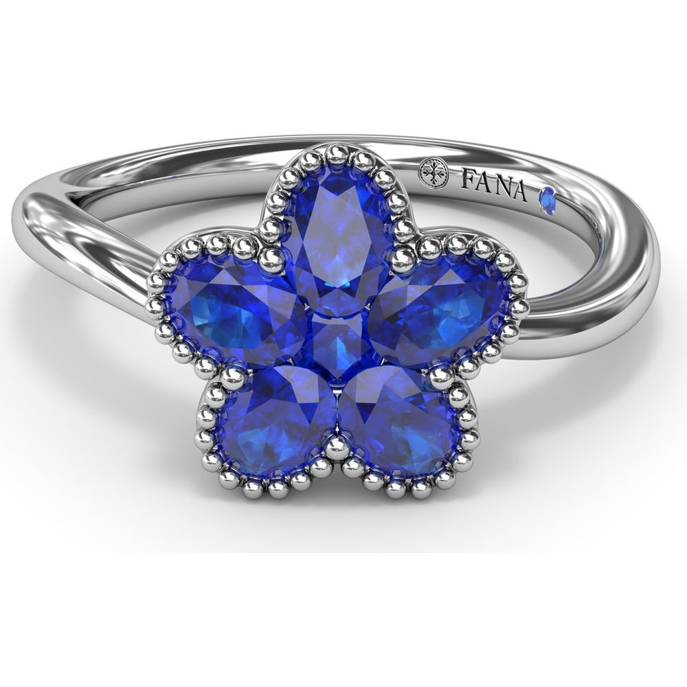 Magnolia Wave Ring with Oval Sapphires by Fana - 1.14 Carat Total Sapphire Weight