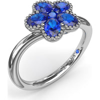 Magnolia Wave Ring with Oval Sapphires by Fana - 1.14 Carat Total Sapphire Weight