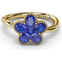 Magnolia Wave Ring with Oval Sapphires by Fana - 1.14 Carat Total Sapphire Weight