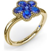 Magnolia Wave Ring with Oval Sapphires by Fana - 1.14 Carat Total Sapphire Weight