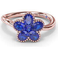 Magnolia Wave Ring with Oval Sapphires by Fana - 1.14 Carat Total Sapphire Weight