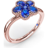 Magnolia Wave Ring with Oval Sapphires by Fana - 1.14 Carat Total Sapphire Weight