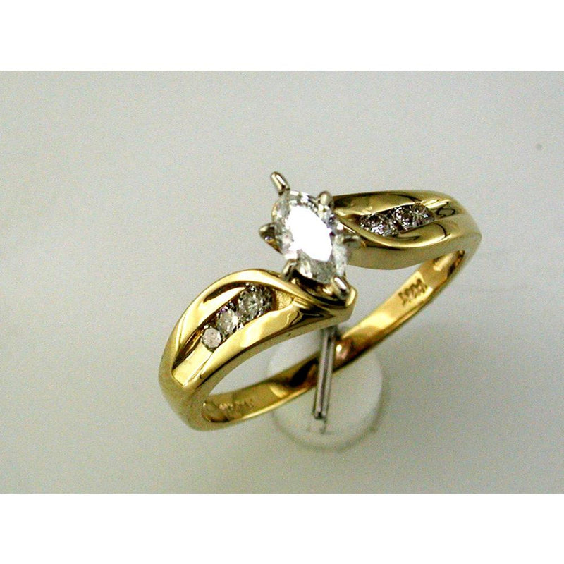 Majestic 14K Yellow Gold 0.24 Carat Center Diamond Engagement Ring