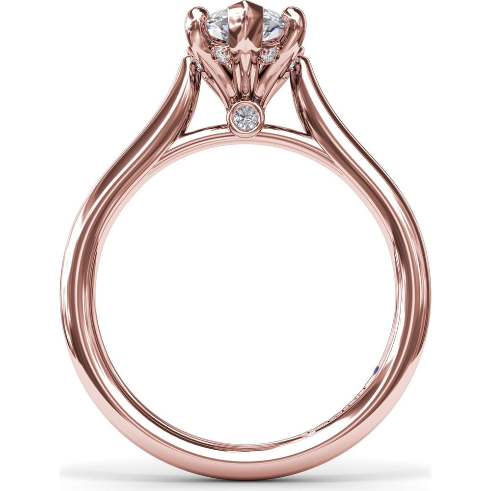 Marquise Cut Diamond Engagement Ring Setting with Split Prongs and Hidden Halo by Fana - 0.08 Carat Total Diamond Weight