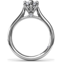 Marquise Cut Diamond Engagement Ring Setting with Split Prongs and Hidden Halo by Fana - 0.08 Carat Total Diamond Weight