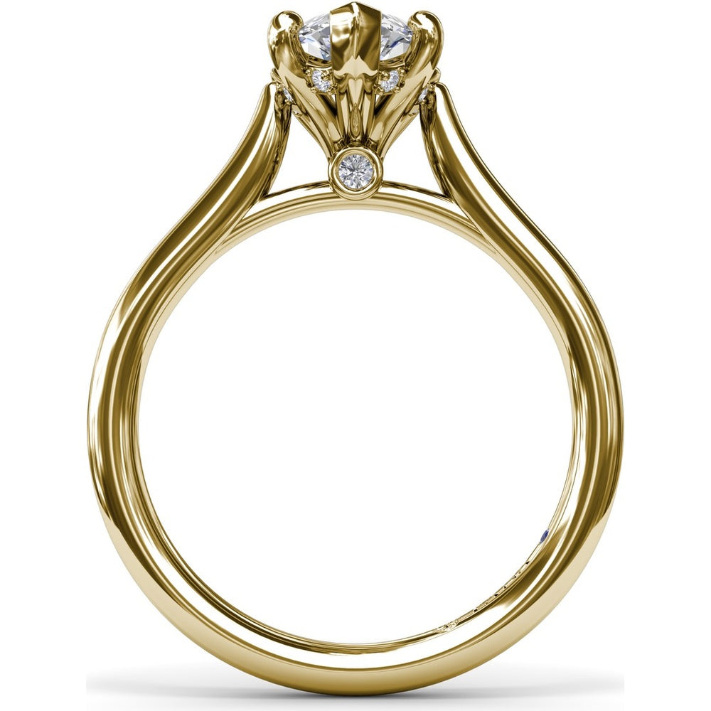 Marquise Cut Diamond Engagement Ring Setting with Split Prongs and Hidden Halo by Fana - 0.08 Carat Total Diamond Weight