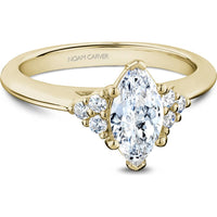 Marquise Cut Diamond Engagement Ring with Cluster Side Stones in Yellow Gold by Noam Carver<em> - Choose Your Center Diamond: 1 to 5 Carats, Sustainable Lab-Grown or Natural Earth-Mined</em>