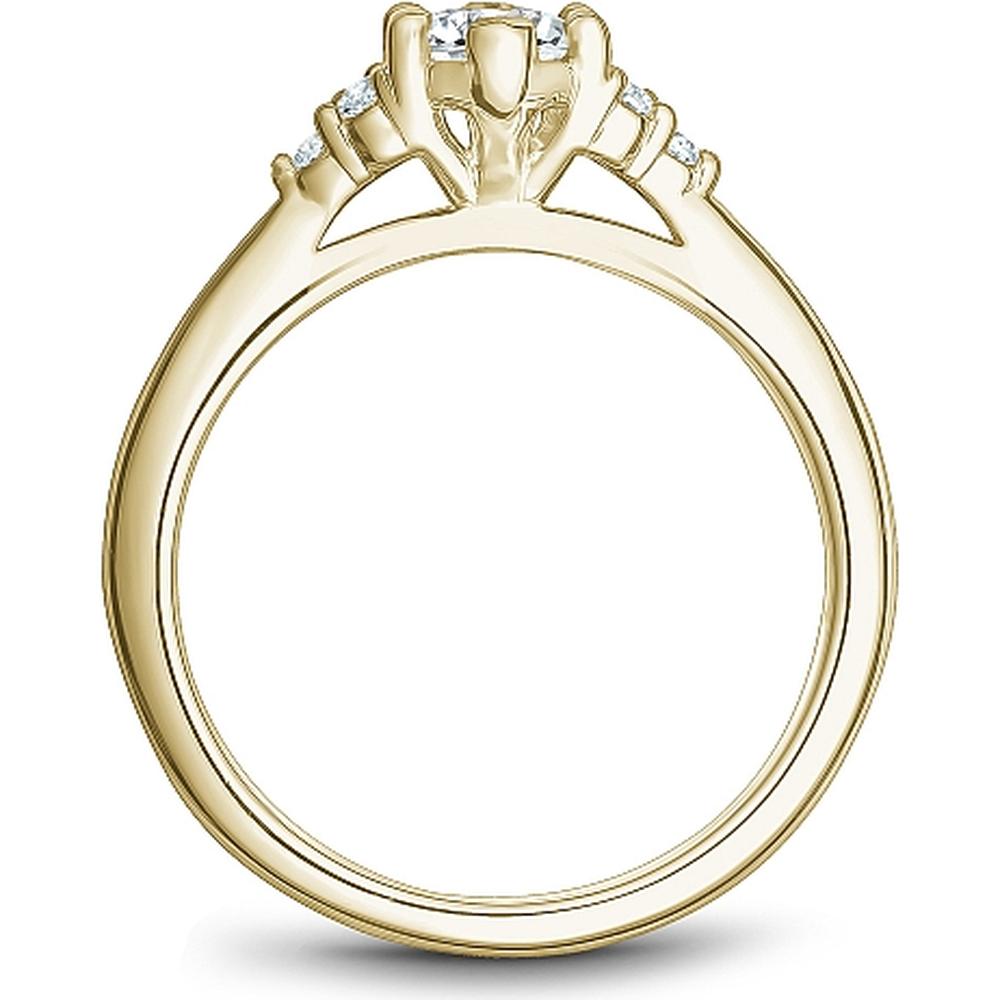 Marquise Cut Diamond Engagement Ring with Cluster Side Stones in Yellow Gold by Noam Carver<em> - Choose Your Center Diamond: 1 to 5 Carats, Sustainable Lab-Grown or Natural Earth-Mined</em>