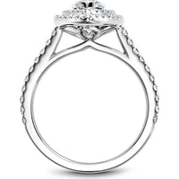 Marquise Cut Diamond Engagement Ring with Halo and Pavé Band in White Gold by Noam Carver<em> - Choose Your Center Diamond: 1 to 5 Carats, Sustainable Lab-Grown or Natural Earth-Mined</em>