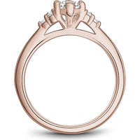 Marquise Cut Diamond Engagement Ring with Rose Gold Band and Round Diamond Accents by Noam Carver<em> - Choose Your Center Diamond: 1 to 5 Carats, Sustainable Lab-Grown or Natural Earth-Mined</em>