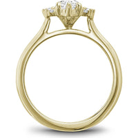 Marquise Cut Diamond Engagement Ring with Round Diamond Accents in Yellow Gold by Noam Carver<em> - Choose Your Center Diamond: 1 to 5 Carats, Sustainable Lab-Grown or Natural Earth-Mined</em>