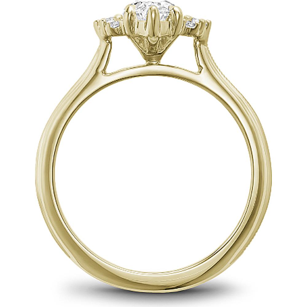 Marquise Cut Diamond Engagement Ring with Round Diamond Accents in Yellow Gold by Noam Carver<em> - Choose Your Center Diamond: 1 to 5 Carats, Sustainable Lab-Grown or Natural Earth-Mined</em>