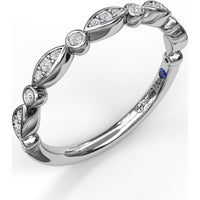 Marquise Diamond Band with Alternating Bezel Set Round Diamonds by Fana - 0.12 Carat Total Diamond Weight