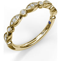 Marquise Diamond Band with Alternating Bezel Set Round Diamonds by Fana - 0.12 Carat Total Diamond Weight