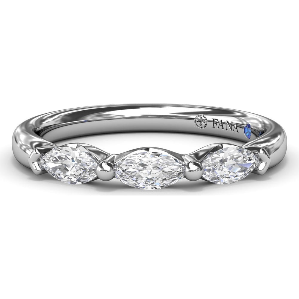 Marquise Diamond Wedding Band with Prong Set Diamonds by Fana - 0.51 Carat Total Diamond Weight