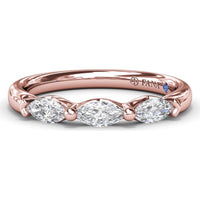 Marquise Diamond Wedding Band with Prong Set Diamonds by Fana - 0.51 Carat Total Diamond Weight