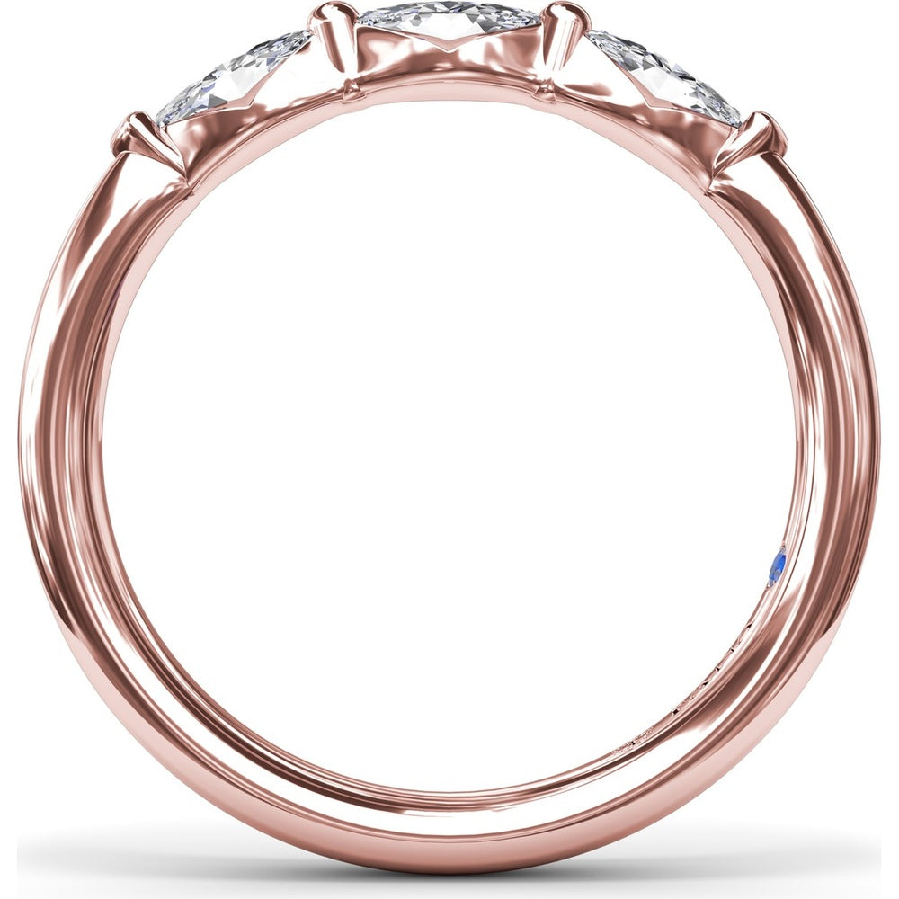 Marquise Diamond Wedding Band with Prong Set Diamonds by Fana - 0.51 Carat Total Diamond Weight