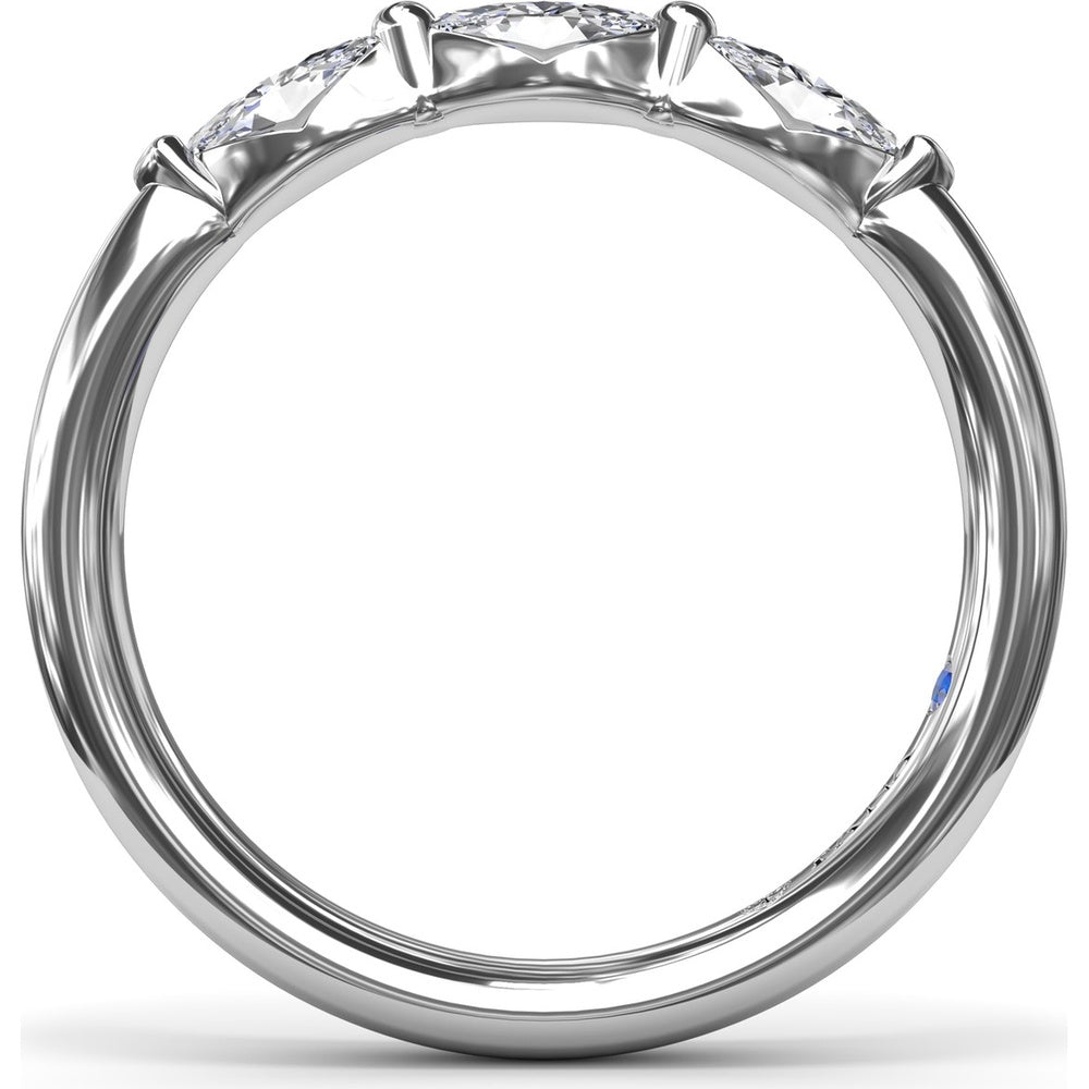 Marquise Diamond Wedding Band with Prong Set Diamonds by Fana - 0.51 Carat Total Diamond Weight
