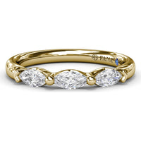 Marquise Diamond Wedding Band with Prong Set Diamonds by Fana - 0.51 Carat Total Diamond Weight